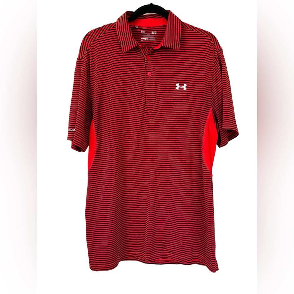 Under Armour Heat Gear  -  Men's  Red/Black Strip Shirt - LG